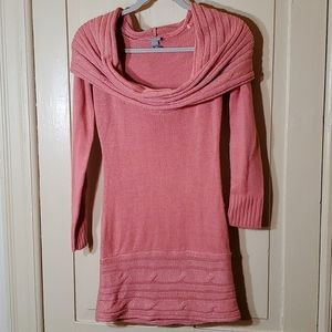 Cozy Salmon Knit Turtleneck Sweater Vanity